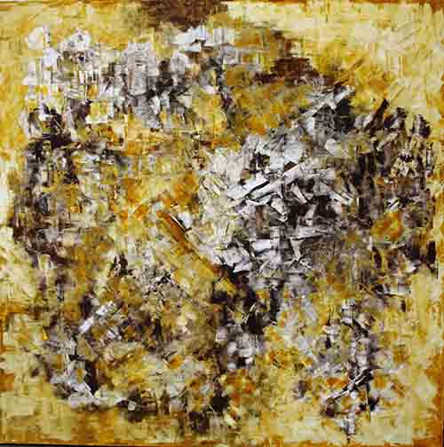 DESTELLOS 3 <br>
Óleo/Creta 150x150cm