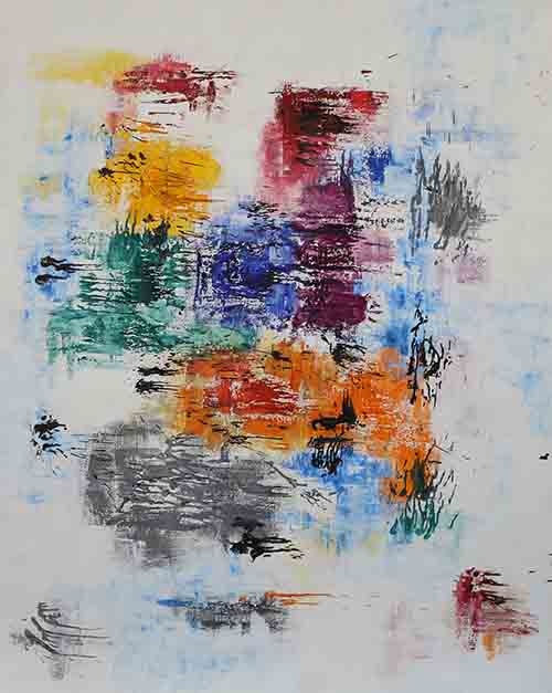 DESTELLOS DE COLOR  <br>
Mixta/Lino 170x140cm 