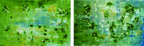 DÍPTICO PRIMAVERA <br>
Óleo/lino 80x120cm c/u
