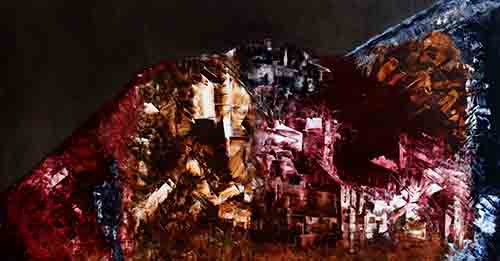 LA COLINA  <br>
Óleo/Grafito 80x150cm