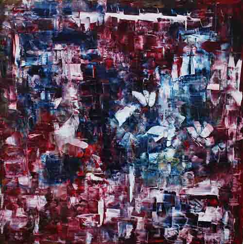 MURO ABIERTO <br>
Óleo/Creta 120x120cm 