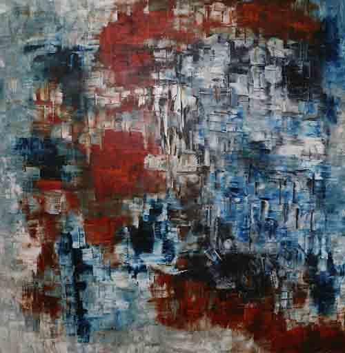 REENCUENTROS <br>
  Óleo/Lino 150x150cm