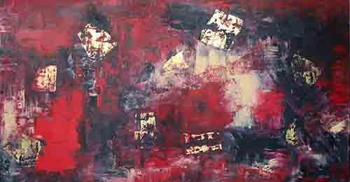 ROJO PENSAMIENTO<br>
Mixta/Tela 150x80cm 