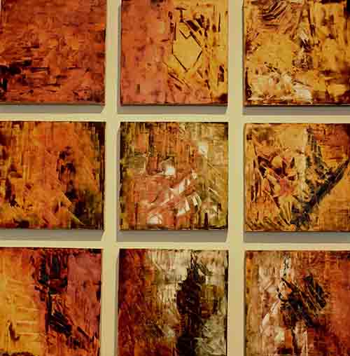 TESTIMONIOS <br>
Óleo/Creta Políptico 40x40cm c/u